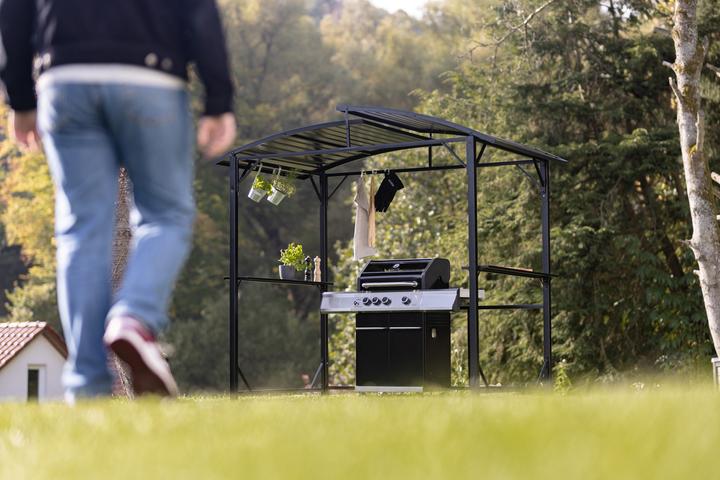 Actual product image Grillfürst Premium steel barbecue pavilion with weatherproof metal roof (248 cm, 156 cm)