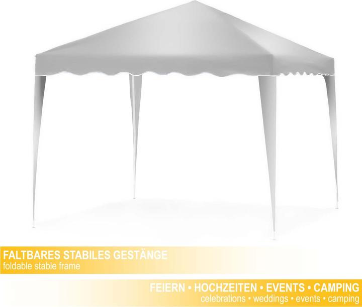 Actual product image Wiltec Toboli folding gazebo white 3x3 m pop-up party tent waterproof UV protection bag (300 cm, 300 cm)