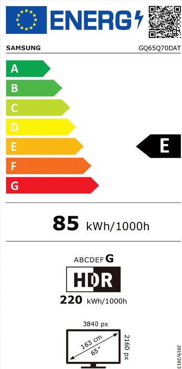 Energie-Label Samsung GQ65Q70DAT (65", Q70D, QLED, 4K, 2024)