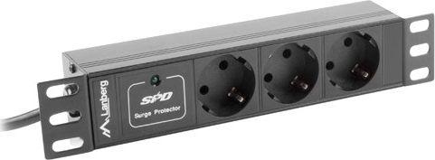 Productafbeelding Lanberg PDU-03E-0200-BK stroomverdelingseenheid (PDU) 3 AC-uitgang(en) 1U Zwart