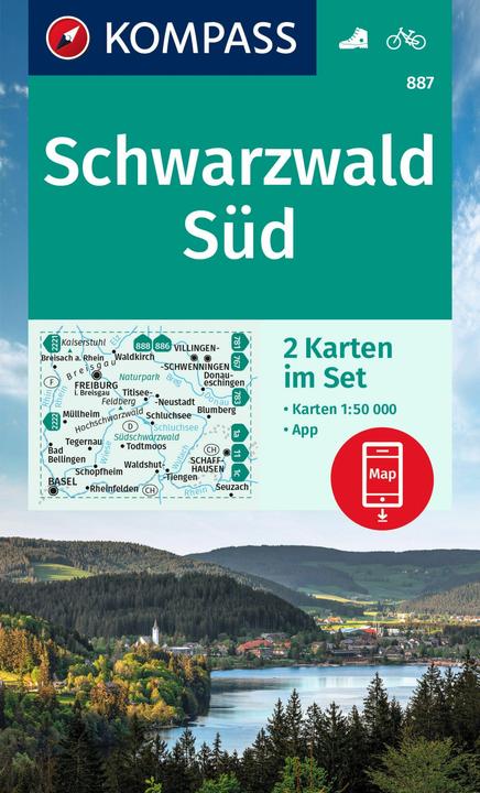 Actual product image KOMPASS Hiking Map Set 887 Black Forest
