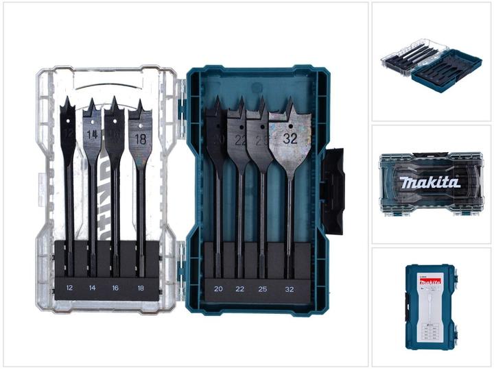 Actual product image Makita Flat milling drill set 8 pcs. (12, 14, 16, 18, 20, 22, 25, 32 mm)