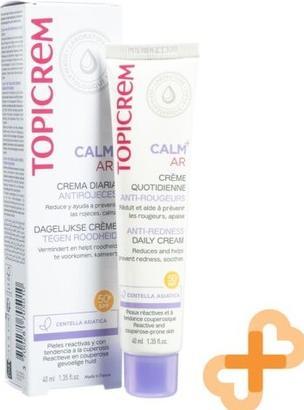 Actual product image Topicrem Calm AR Anti-Redness Daily Cream 40ml SPF50 Soothing Couperose (Suntan cream, SPF 50, 40 ml)