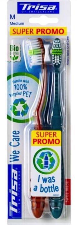 Produktbild Trisa We Care Zahnbürste medium DUO (Mittel, 1 x)