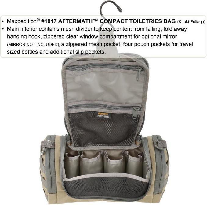 Actual product image Maxpedition AFTERMATH Compact Toiletries Bag