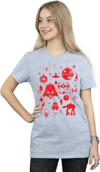 Immagine prodotto Star Wars Christmas Decorations Maglietta Ampia Donna (L)