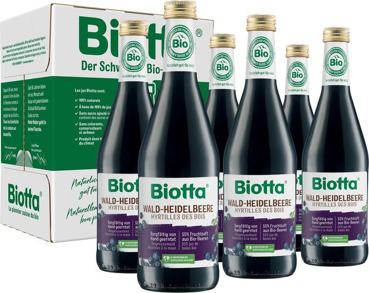 Biotta Säfte Wald-Heidelbeere Bio (6 x 50 cl)