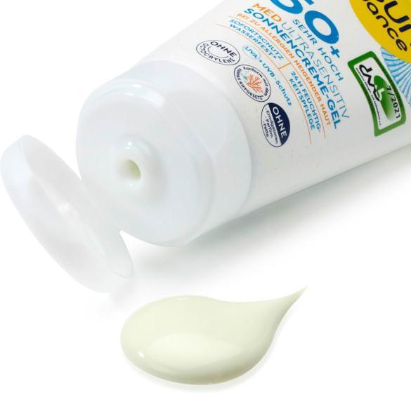 Produktbild dm Sundance Sonnencreme Gel, MED ultra sensitiv (Sonnencreme, SPF 50+, 150 ml)