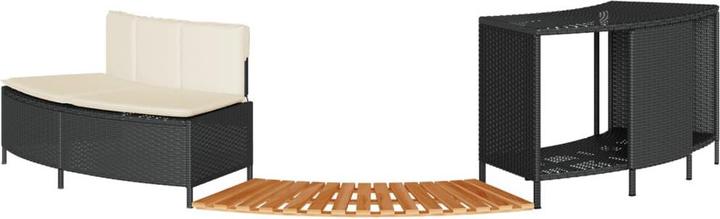 Produktbild VidaXL Whirlpool Umrandung Poolumrandung Poolverkleidung Schwarz Poly Rattan