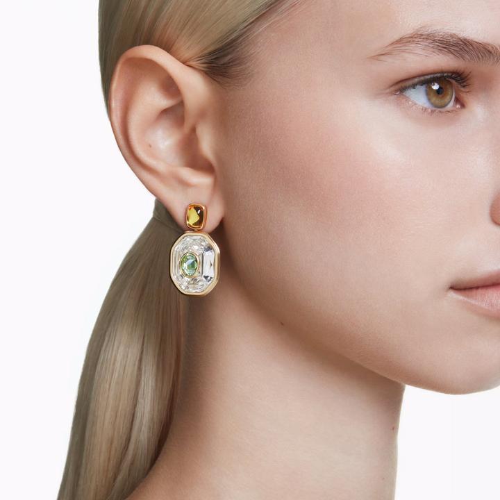 Image du produit Swarovski Chroma Drop Ohrhänger Asymmetrisches Design Oktagon Schliff Mehrfarbig Gold (Métal Swarovski)