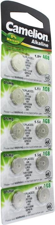 Produktbild AccuCell LR55 Batterie, Knopfzelle V8GA, 191, 80, LR1120, LR1121, LR4230 10 Stück (10 Stk., AG8, 42 mAh)