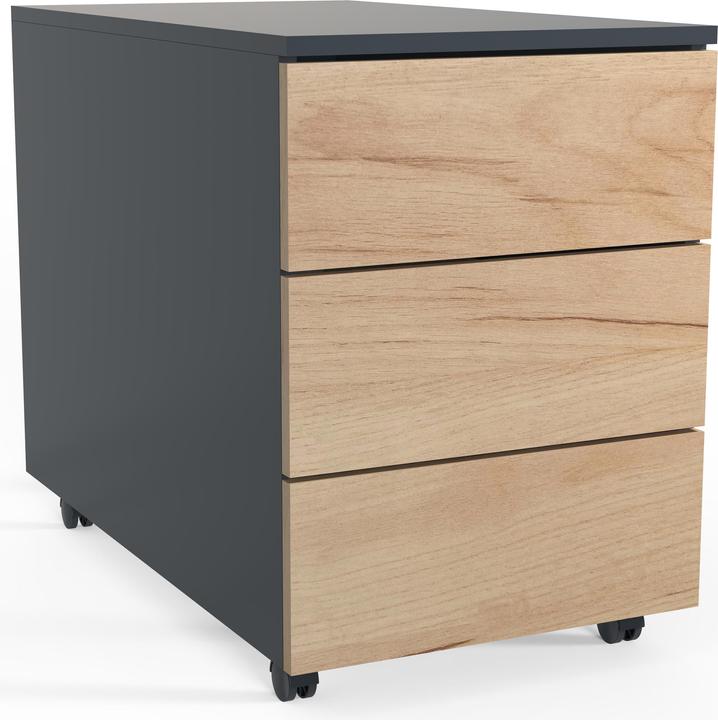 VCM Rollcontainer Beistellcontainer Bürocontainer Rollen rollbar Dasola 3 Schublade (39 x 70 x 55 cm)