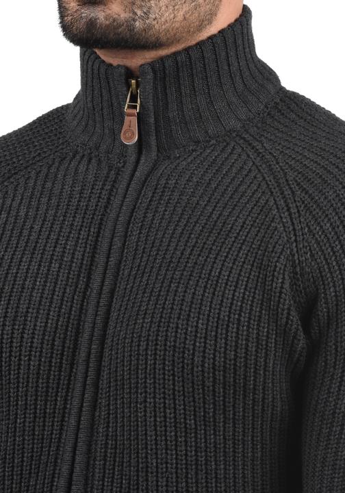 Actual product image Solid Xenos Men's Cardigan Chunky Knit Jacket With Funnel Neck Made Of 100% Cotton (M)