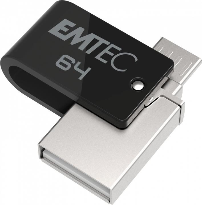 Actual product image Emtec Dual USB2.0 micro-USB T260 64GB (64 GB, Micro USB, USB-A, USB 2.0)