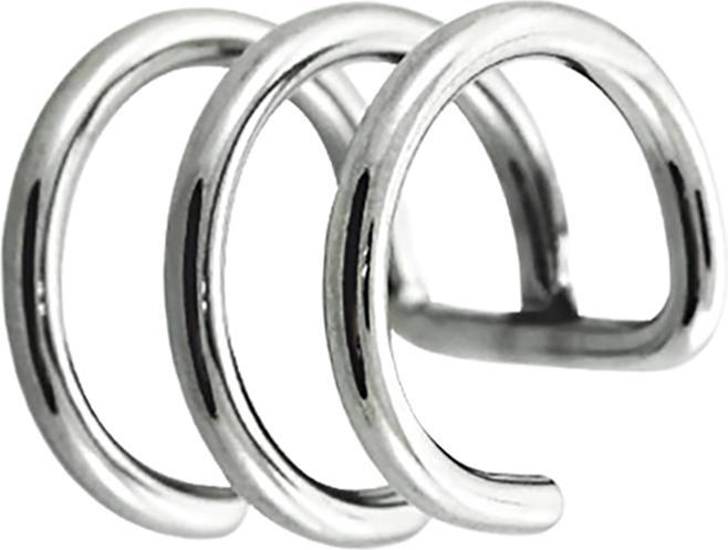 Immagine prodotto Star Piercing Fake Ear Cuff silber mit 3 Ringen (Acciaio chirurgico 316L con cristallo)
