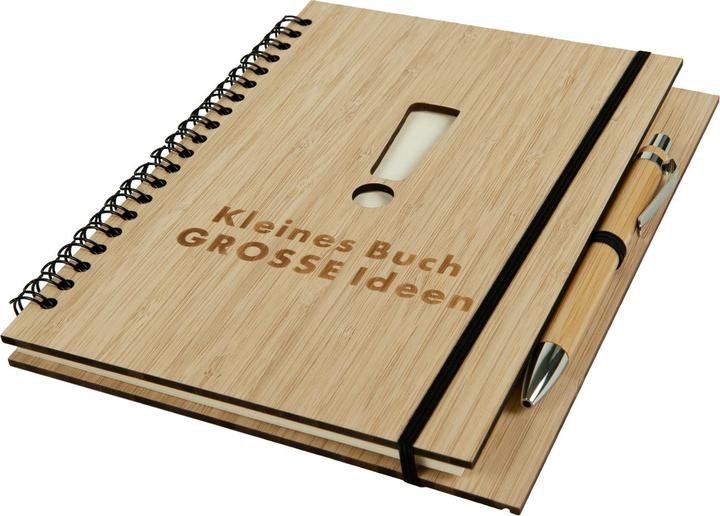 Produktbild Natura Punto Notizbuch Kleines Buch, grosse Ideen mit Kugelschreiber, Bambus-Cover (Hellbraun, 1 x)
