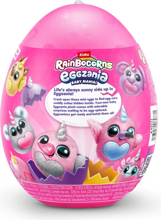 Actual product image Zuru RAINBOCORNS-EGGZANIA-PLUSH SOFT MINI,S1,SHRINK WRAP,TQ,12PC