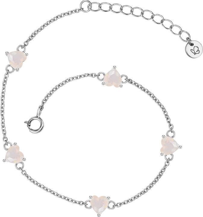 Glanzstücke München Damen Sterling Silber Mondstein (synth.) silber - 29986 (17 cm, Sterling Silber)