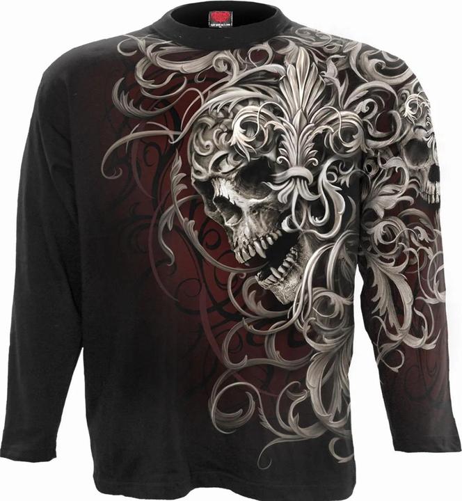 Actual product image Spiral Unisex Adult Skull Shoulder Wrap Long-Sleeved T-Shirt (S)