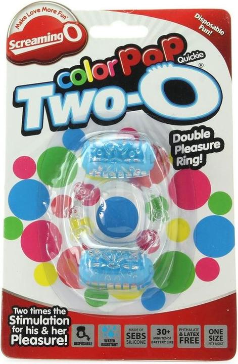Image du produit Screaming O Crier O Couleur Pop Deux-O Cock Ring Bleu (15 cm)