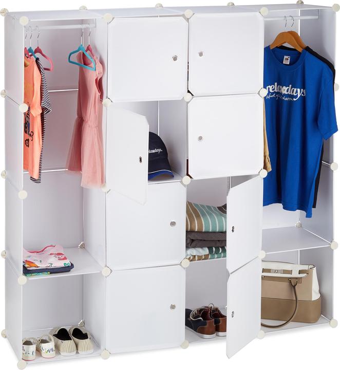 Actual product image Relaxdays 12 Compartment Modular Wardrobe (145.5 x 36.5 x 145.5 cm)