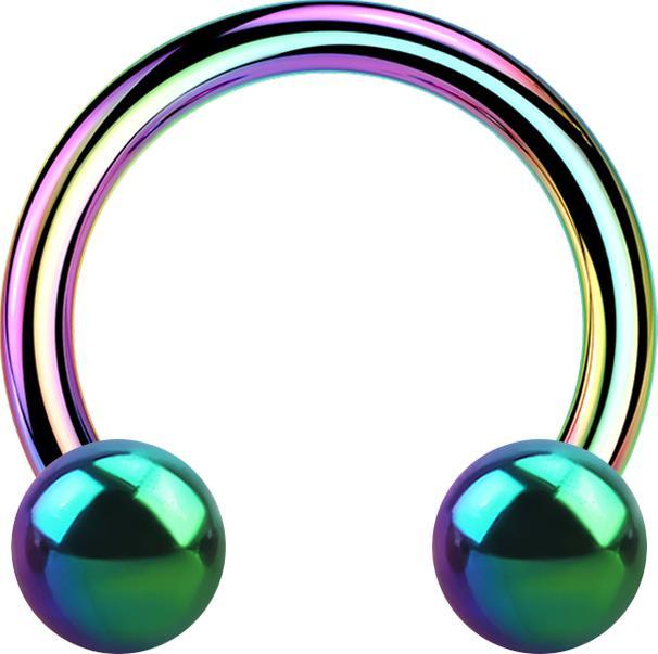 Produktbild Star Piercing Micro Circular Barbell farbig mit zwei Kugeln (Titan G23, ohne Messing)