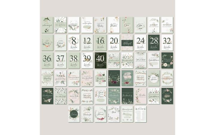 Actual product image Eulentaler Milestone cards pregnancy plants