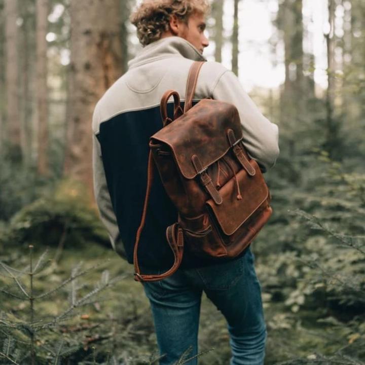 Actual product image Only-Bags.Store Handmade backpack in grained leather