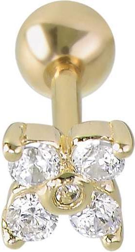 Produktbild Bijouteria Ohrpiercing (Chirurgenstahl 316L, Silber 925, Zirkonia, PVD Beschichtung (goldfarbig))