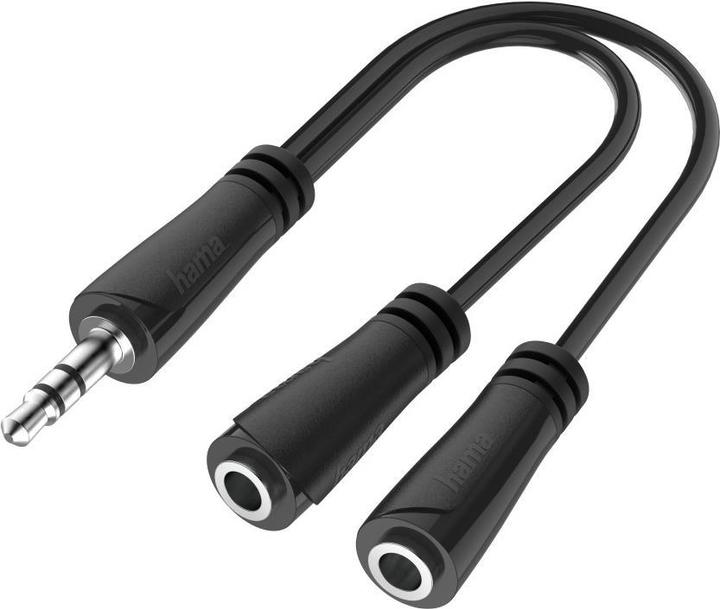 Hama Audio-Splitter, 3,5-mm-Klinke-Stecker - 2x 3,5mm-Klinke-Buchse, Stereo (0.15 m)