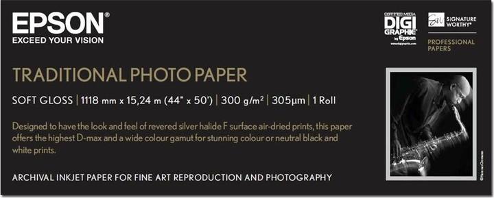 Produktbild Epson Plotterpapierrolle Traditional Foto Papier, 1118mm x 15m, 300g/m² (300 g/m², Plotterrollen, 1 x)
