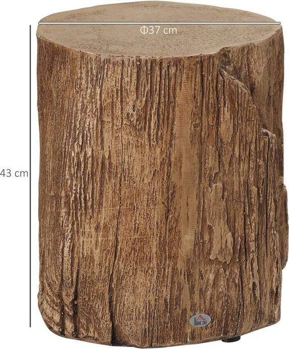 Actual product image Swisshandel24 Side table tree stump look levelling feet 37cmx37cmx43cm concrete brown (37 x 37 x 43 cm)
