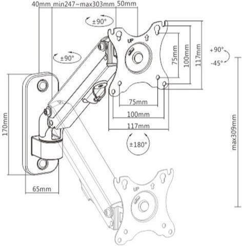 Produktbild Gembird MA-WA1-01 (Wand, 27")