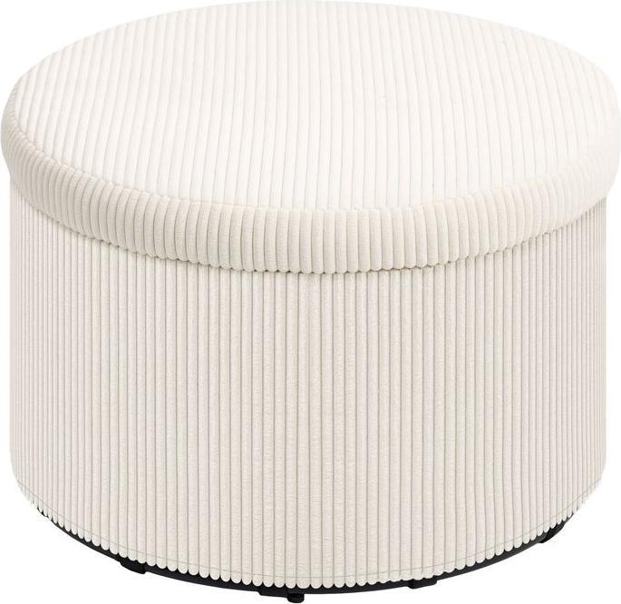 Image du produit Swisshandel24 Sitzhocker mit Stauraum Hocker mit Deckel, Runder Polsterhocker für Wohnzimmer