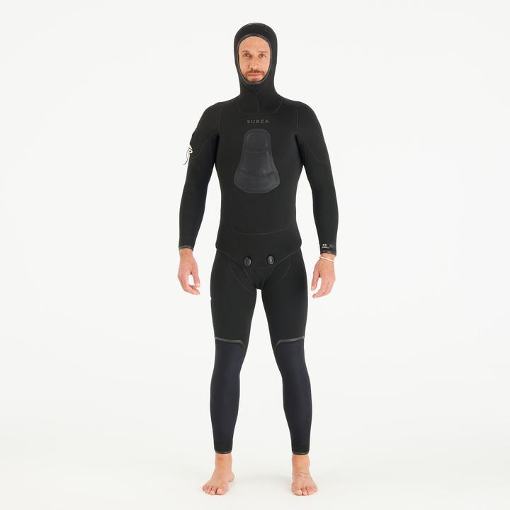Image du produit Subea Veste chasse sous-marine néoprène refendu 7mm homme, SPF 900 noir (7 mm, M)