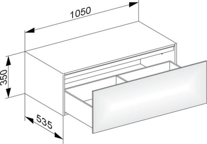 Produktbild Keuco KE Sideboard Edition 11 31324, Bel., 1 Frt-Auszug, wei/Glas wei satiniert (31324270100)