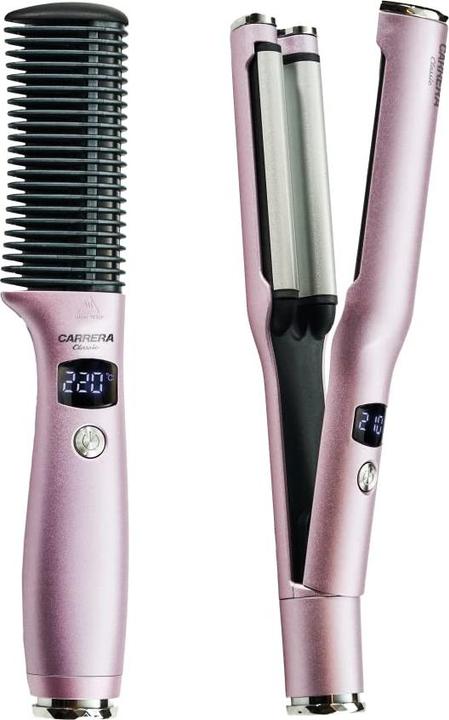 Actual product image Carrera Classic Straightener Comb and Wave Styler Set, Light Pink (Straightening iron)