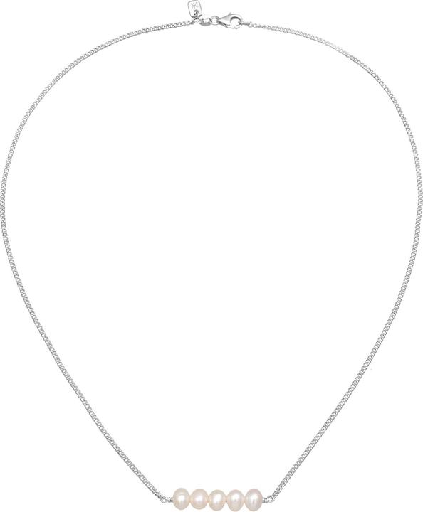 Actual product image Kuzzoi Mens Necklace Freshwater Pearls Elegant 925 Silver (925 sterling silver, Freshwater cultured pearls, 45 cm)