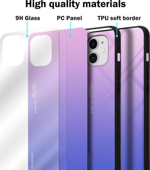 Actual product image Cadorabo TPU 2 colors glass cover (Apple iPhone 11)