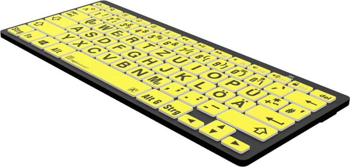 Actual product image Logickeyboard XL-Print Black on Yellow dt. (PC/BT) (DE, Cable)