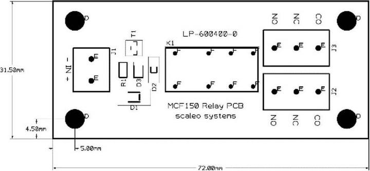 Produktbild Scaleo Systems Relaisplatine 1 St. VV-600401-0-C 2 Wechsler 12 V/DC
