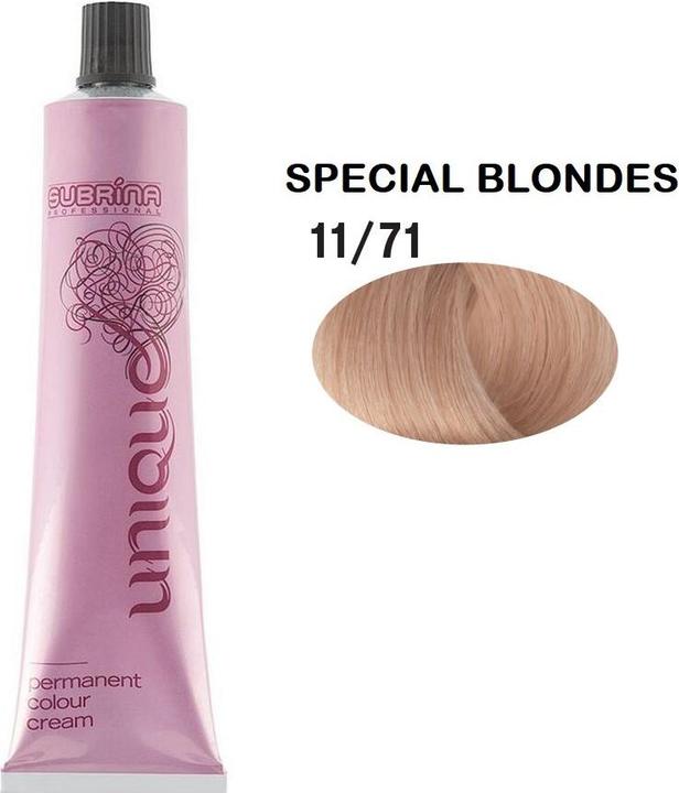 Subrina Professional Unique Permanent Hair Dye 1171 Special Chestnut Ash Blond - 100 Ml (1171 Special Chestnut Ash Blond)