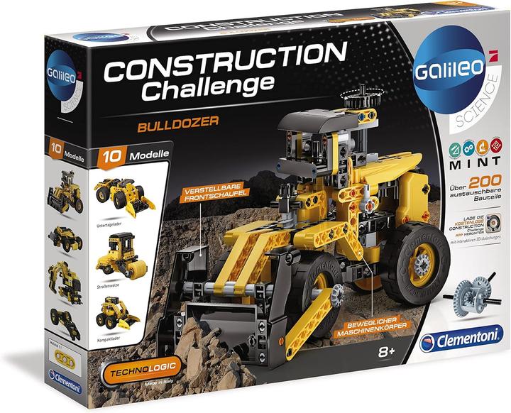 Produktbild Clementoni Galileo Science, Construction Challenge 10-in-1 Modellbau-Set: Bulldozer, 59162