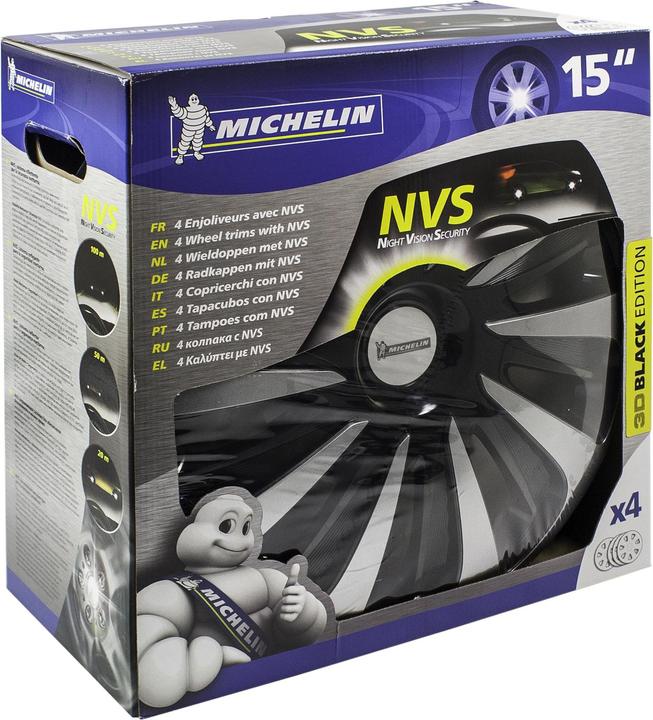 Actual product image Michelin 9122, 38.1 cm (15"), Acrylonitrile butadiene styrene (ABS), Black, Silver, Any brand, Windo (4 Piece, 15")