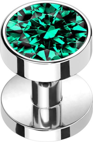 Image du produit Star Piercing Skin Diver argenté avec cristal turquoise (sans laiton, Titane G23)