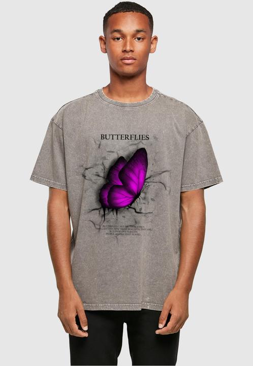 Produktbild Merchcode Butterflies Acid Washed Heavy Oversized Tee - 112635 (L)