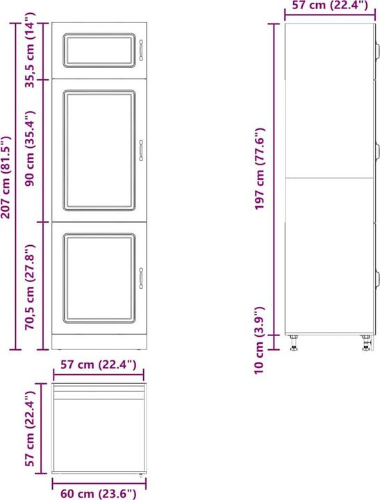 Actual product image VidaXL Kitchen cabinet Kalmar reclaimed wood look wood-based kitchen cabinet white (60 x 57 x 207 cm)