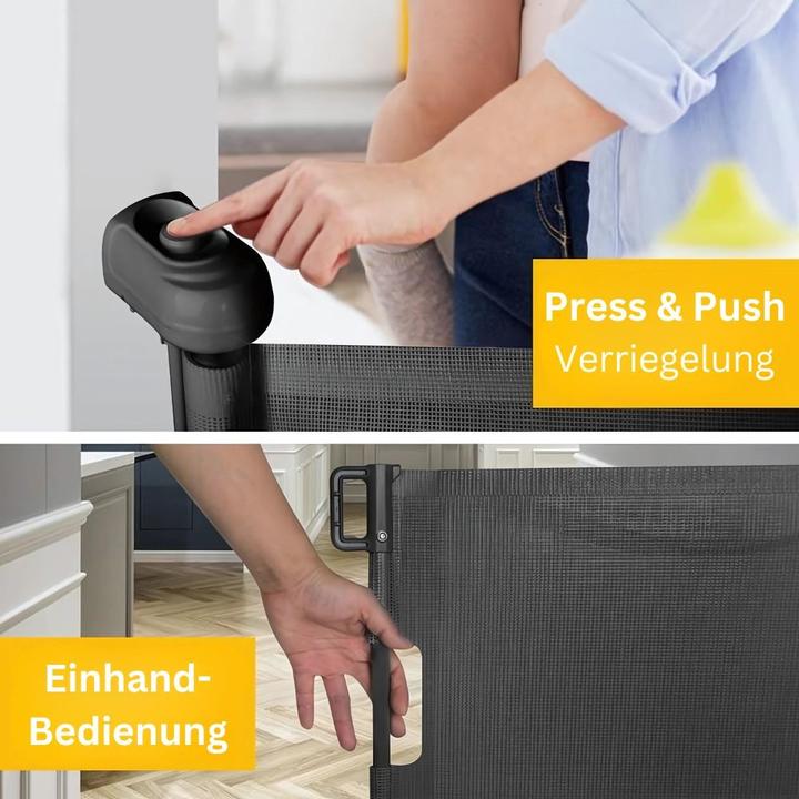 Image du produit Milkii Barrière de sécurité extensible de porte / escalier, jusqu'à 300 cm - noir