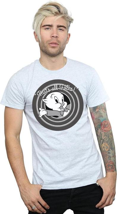 Immagine prodotto Looney Tunes That's All Folks Maglietta Porky Pig Uomo (S)