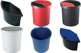 Productafbeelding Helit Plastic prullenmand met gestreept ontwerp (18 l)